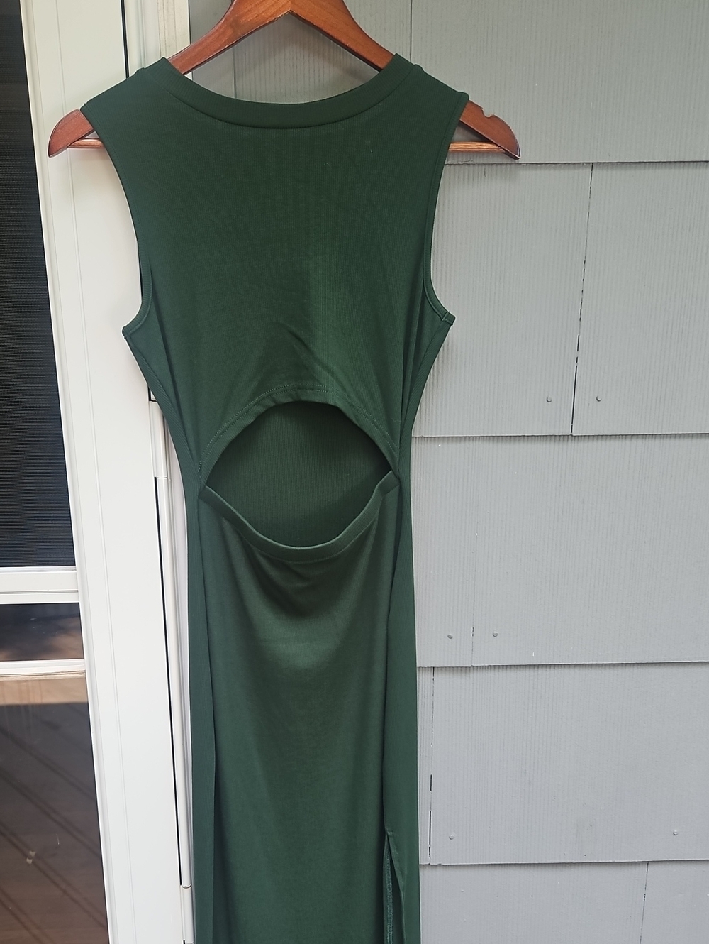 Sleeveless Backless Maxi Dress in Forest Green